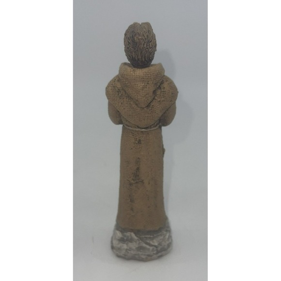 Saint Francis & Dove Statue Dipinto A Mano Assisi 5.5" Tall Eros P Signed - Picture 4 of 12